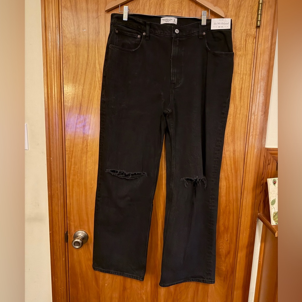 Abercrombie & Fitch Black Straight Leg Jeans